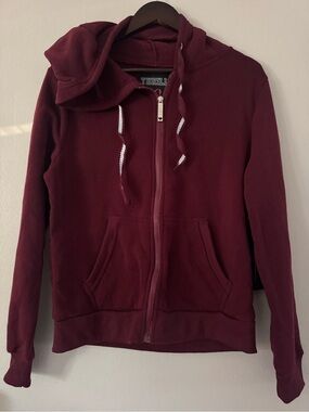 Thrill Maroon Full-Zip Hoodie Jacket
